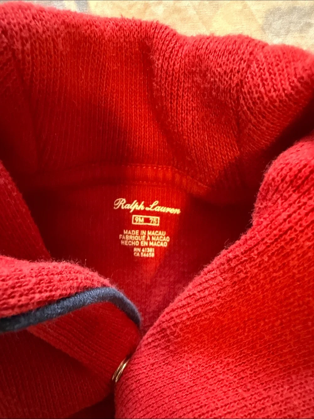 Ralph Lauren Red Fleece Snap-Front Kids One-Piece